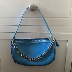 Urban Outfitters Super Mini Bag Blue Shimmer Chain Strap & Reg 90's Y2K